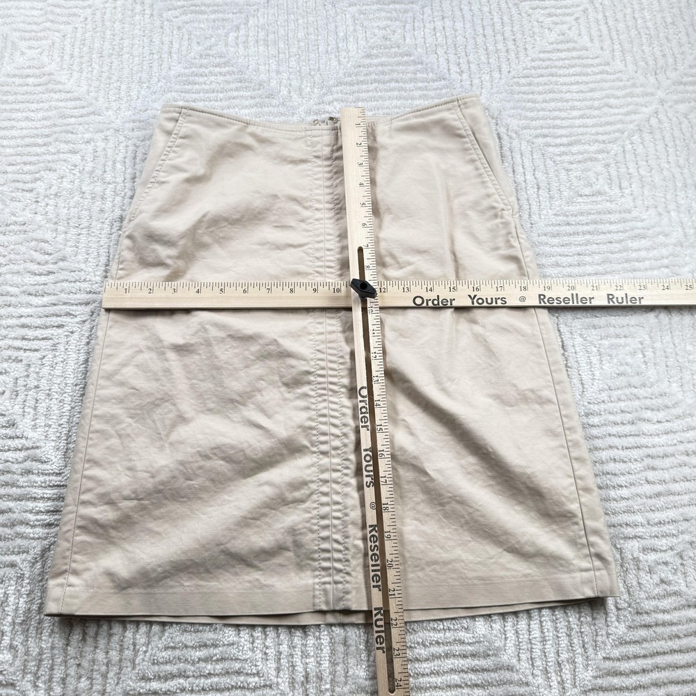 Banana Republic Skirt Womens 6 Beige Twill A Line Stretch Pockets Work Office - Picture 6 of 10